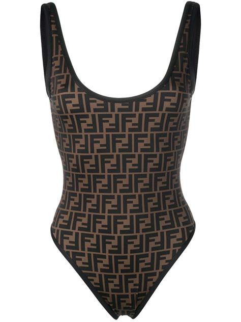 fendi swimsuit one-piece|fendi bikini brown.